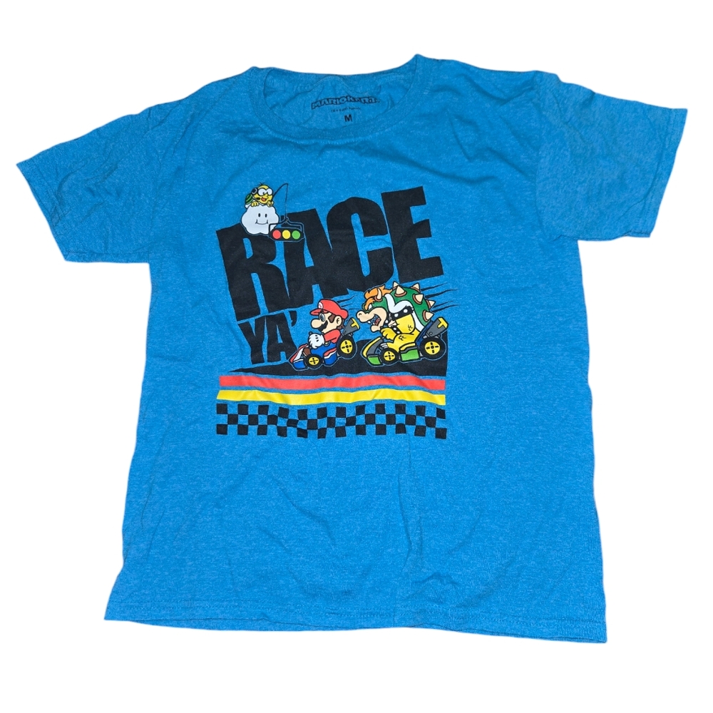 Blue Kids Race Graphic Tee‎